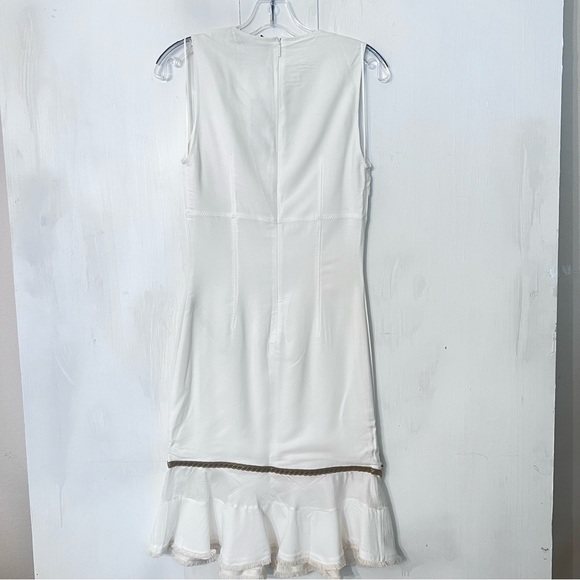 $1650 Roberto Cavalli Ivory & Gold Woven Dress 38 - Picture 4 of 16